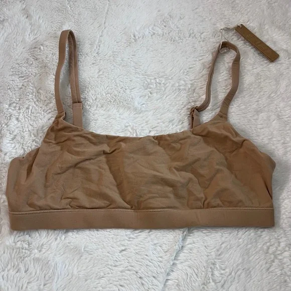 Skims Scoop Neck Bra Ochre Tan Bralette BR-SCN-2025 Womens Size Small NEW - Picture 4 of 10